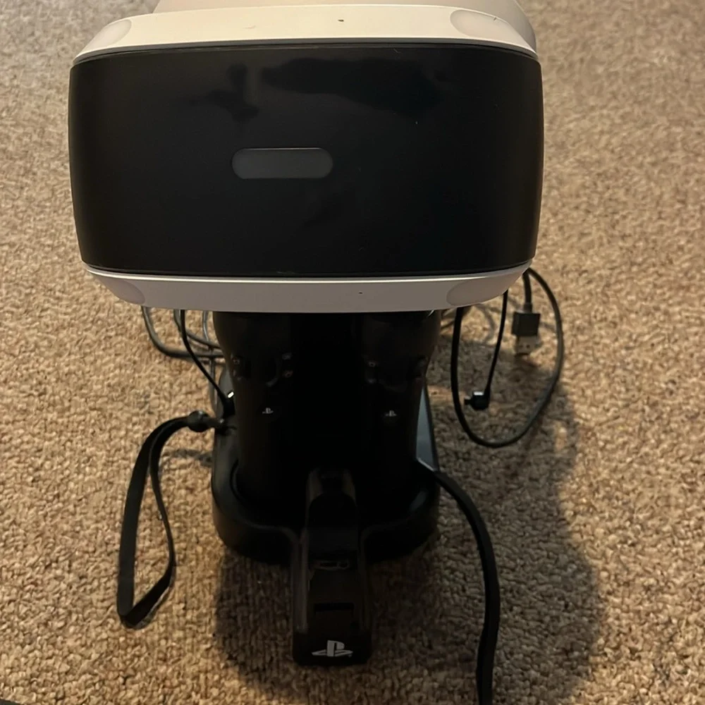 Sony PlayStation VR Headset - Black and White. With 2 Controllers And Ps5 Adapte